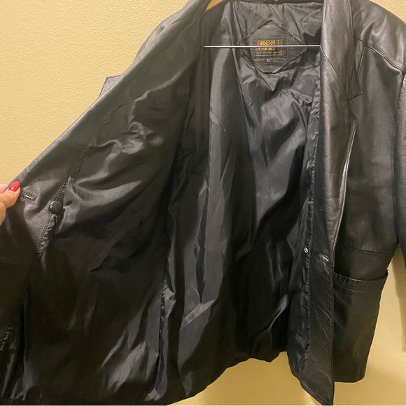 Men’s XL Fingerhut Fashions Black Leather Button Front Jacket - Picture 15 of 16